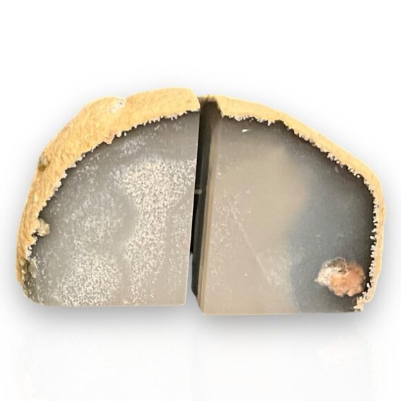 Small Crystal Bookends, Natural Agate Bookends Raw Edge Polished Surface - Picture 1 of 10